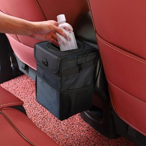 Sac Poubelle de Voiture Pliable Imperméable Sac à Ordures Organisateur de Voiture Pour VUS, Camion, Voiture, 6L (1/3)