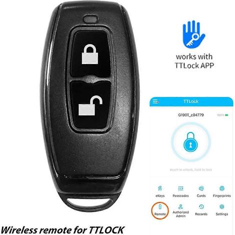 Télécommande sans fil 2,4 GHz Bluetooth pour serrure connectée TTLOCK. Compatible avec l'application TTLOCK. (1/5)