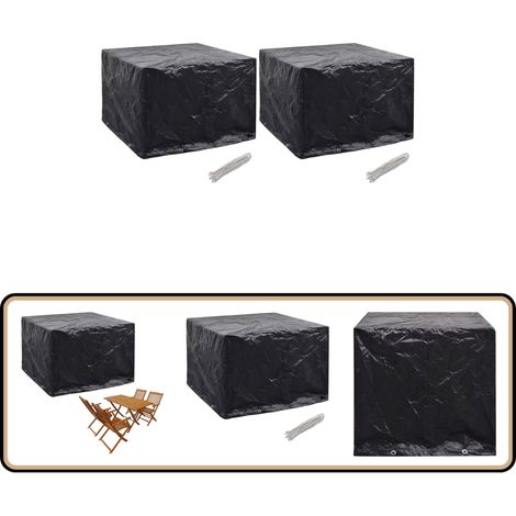 Gartenmöbel-Abdeckungen 2 Stk. 8 Ösen 122x112x98 cm - Gartenmöbel Abdeckung - Gartenmöbel Schutzhülle - UV-Schutz - Wasserfeste Abdeckung - Gartenmöbel Deckung