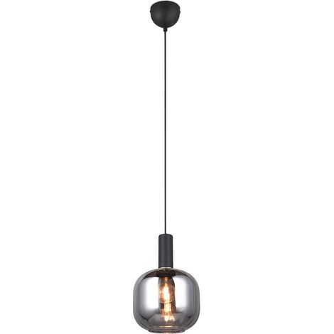 Kleine Pendelleuchte DIVA 1-flammig mit Glasschirm Chrom bedampft, Ø 20cm (1/3)