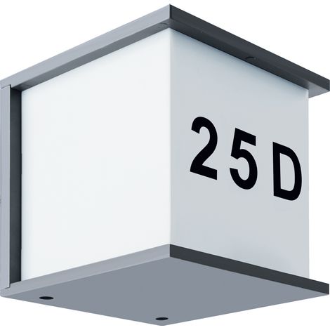 Lampada da parete, plafoniera con numero civico MAXIM E27 IP54 grigio (1/2)
