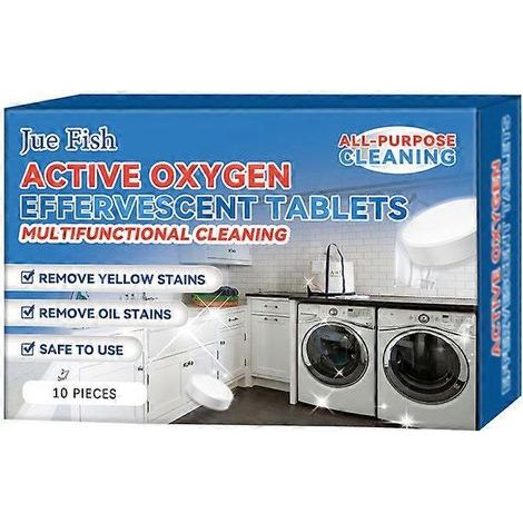 Lot de 10 comprimés effervescents multifonctionnels à l'oxygène pour le nettoyage, l'élimination des taches, la purification de l'air et la désodorisation. (1/5)