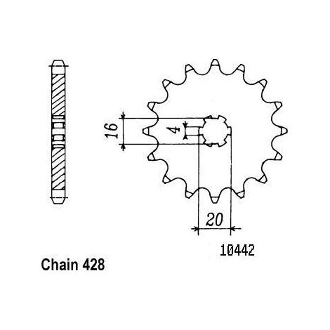 Pignon de sortie de boite Sifam pour Moto Yamaha 125 TY 1980 à