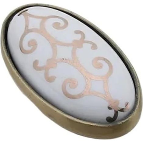 Poignée de porte meuble en céramique antique, à un trou, style (1/5)