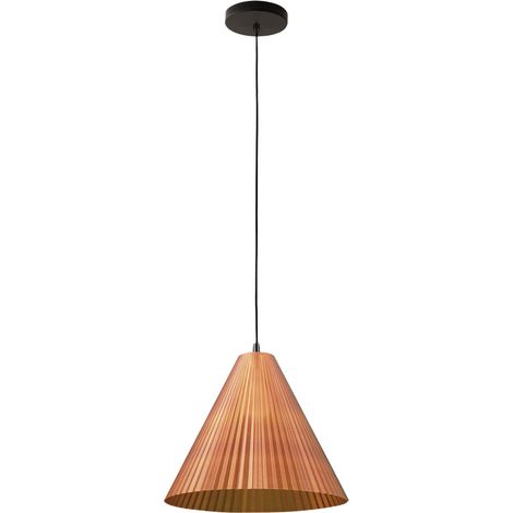 Suspension Conique Design Moderne, Métal Et Plastique D'Origine Végétale, Douille E27, Ip20, Couleur Orange, Diamètre 316 Mm. Luminaire Élégant. (1/3)