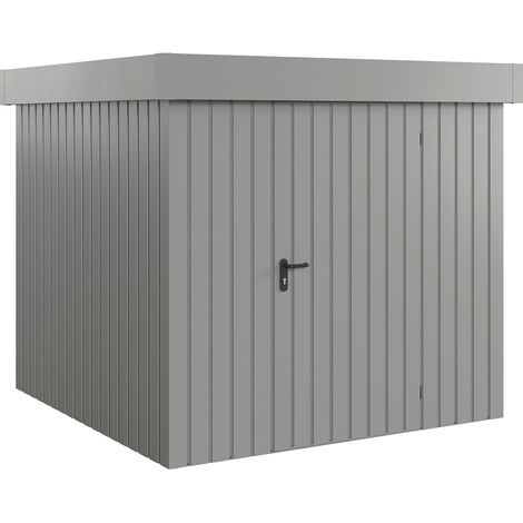 Hörmann Ecostar Metall-Gerätehaus "Euroline Trend" mit Flachdach EFD 5, graualuminium, 214 x 214 cm, 1-flüglige Tür