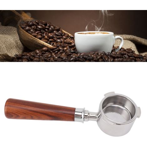 Portafiltro con cesta de filtro integrada y mango de madera sin base para cafetera EC0680 tipo 1 (51 mm, acero inoxidable 304) (1/5)