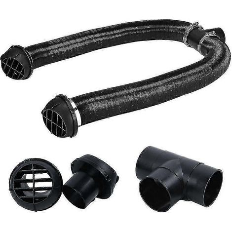 Raccord en T pour conduit de chauffage de 60 mm, sortie d'air chaud, clips de serrage, accessoires de rechange (1/5)