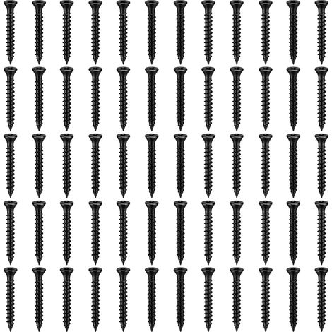 Wiltec 60x Schrauben 3,5 x 20 mm Sechsrund T15 Selbstschneidend Senkkopf – in Schwarz – für alle Schraubarbeiten, z. B. Terrassendielen und Montageclips