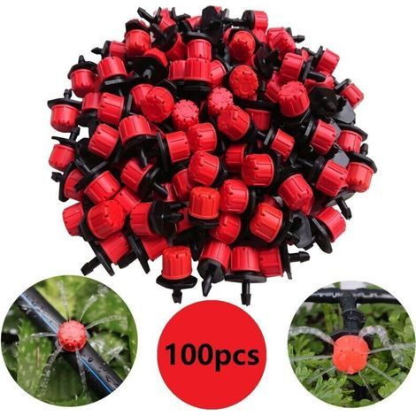 Lot de 200 goutteurs d'irrigation réglables à 8 trous – Système d'arrosage pour jardin – Débit ajustable et nettoyage facile