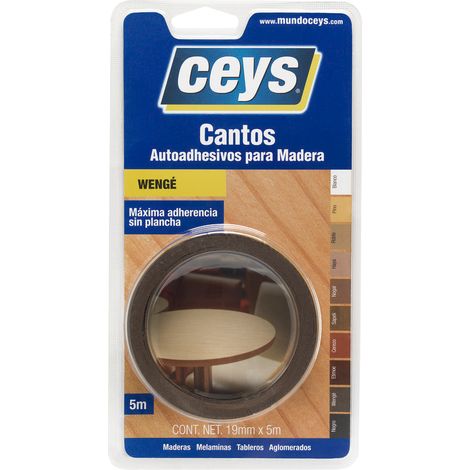 Ceys Canto autoadhesivo para madera Wengé fácil aplicación resistente al agua 19mm X 5Mt