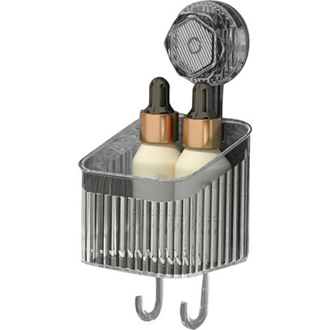 Estante de baño con ventosa - Pequeño, gris (1/5)