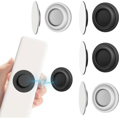 Soportes para mandos a distancia - Organizador magnético de pared - Mantén tu hogar ordenado - Fuerte adsorción magnética - 4 piezas - Negro (1/5)