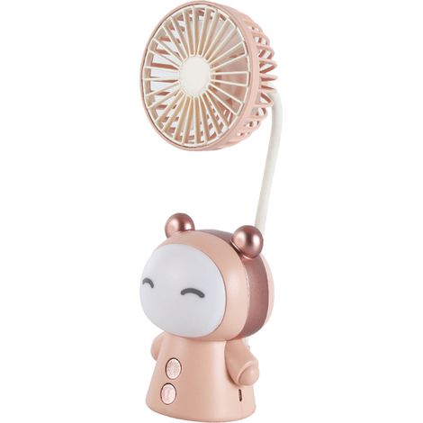 Mini ventilateur portable rechargeable par USB, pliable en ABS, rose. Idéal pour la maison, les voyages, le bureau ou la bibliothèque. (1/5)