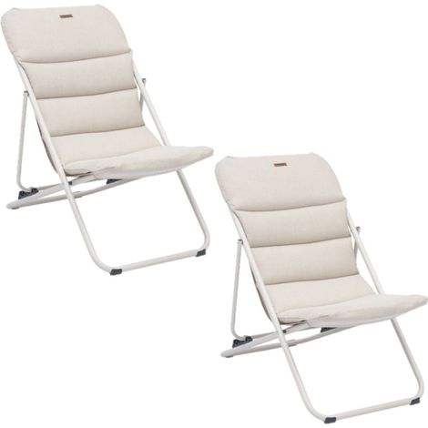 Lot de 2 chiliennes de jardin pliante NILLIA
