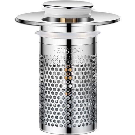 Bodenablauffilter aus Edelstahl, Pop-up-Schrankstopfen, geruchsabweisender Spülbeckenstöpsel, Haarfänger, Duschwaschbeckenfilter (1/4)