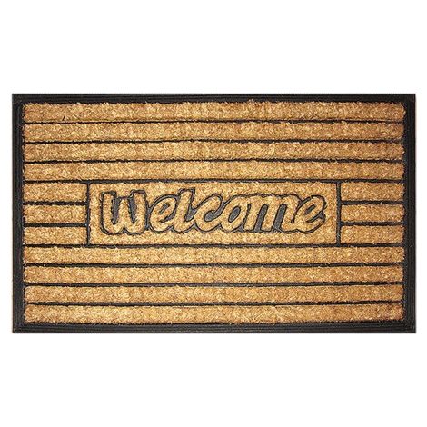 Zerbino Brixo Cocorub Welcome 40x80 cm – Fibra di Cocco, Supporto in Gomma, Design Welcome
