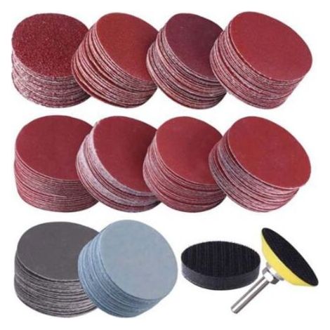 303 Piece Sanding Disc Set, 50mm (2 inch), Grit 40–2000, with 2 inch Sanding and Polishing Pad Rotating Tool (1/4)