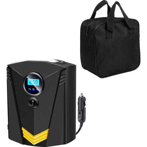 Compresor de neumáticos, 150 PSI, manómetro digital, bolsa digital, eléctrico con cable. (1/2)