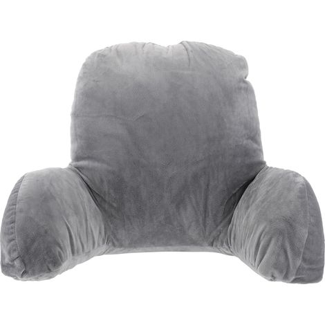 Coussin Lombaire en Coton Gris Foncé pour Dossier de Chaise de Bureau, Soutien Ergonomique Forme en T Rehaussée, Confort pour Lecture et Repos, Accessoire Déco Multifonction (1/5)
