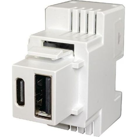 Perry Alimentatore da incasso KEYSTONE A+C 3A 20W bianco - 1MCUSB002B