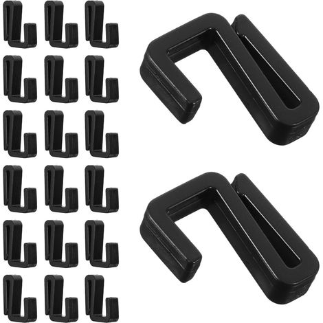 Lot de 20 Crochets en S en Plastique Noir pour Penderie Cuisine, Faciles à Installer, Optimisant L'espace de Rangement (1/5)