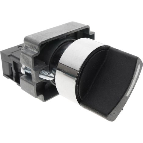 BeMatik - Commutateur rotatif momentané 22mm 1NO 400V 10A sélecteur normalment ouvert 2 positions (1/5)