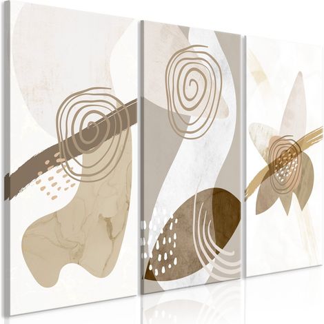 Tableau Trio Beige - 120 x 80 cm (1/4)