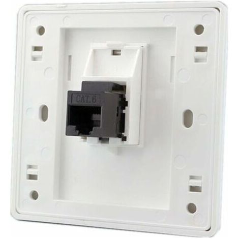 Gigabit-CAT6 RJ45-LAN-Frontanschlussdose (Buchse auf Buchse), zwei Durchgänge, Internetanschluss rechts, 86 x 86 mm, 1 Stück