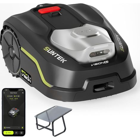 SUNTEK SRM3050 RTK+Vision+TOF Mähroboter ohne Begrenzungskabe, KI-Kartierung App-Steuerung Multizonen Hinderniserkennung für 500-750 m² mit Garage