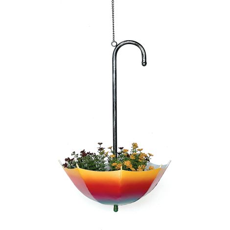DanDiBo Pot de fleurs Pot suspendu en métal Intérieur Extérieur Parapluie Plantes suspendues 72 cm 96258 L Pendentif pour plantes Pendentif pour fleurs Pot de fleurs (1/5)