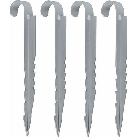 4X ancrages au Sol en Acier Massif, 33 cm, galvanisés, Stables, inoxydables, pour tentes, Pavillons, Trampolines et châteaux gonflables (1/5)