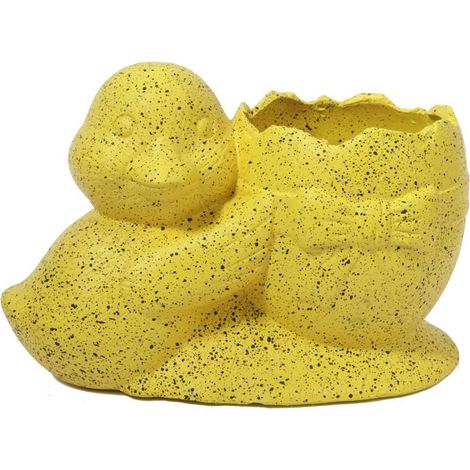 Coprivaso a forma di uovo con anatra, giallo pasquale maculato (1/3)