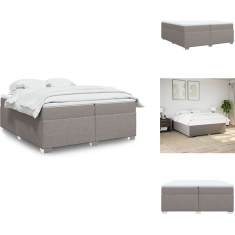Boxspringbett mit Matratze Taupe 200x200 cm Stoff - Boxspringbett - Doppelbett - Bettsystem - Massivholzbette - Tapete (1/5)