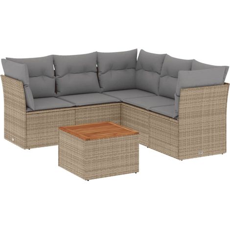 Maison Exclusive - Patio Sofa Set 6-Posti Mix beige e grigio (1/5)