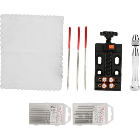 Ensemble de 26 forets hélicoïdaux manuels pour le travail du bois, en alliage d'aluminium, pour le poinçonnage et le polissage, diamètres de 0,5 mm à 3,0 mm. (1/5)
