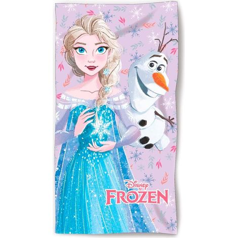 Serviette de plage en microfibre Disney La Reine des Neiges Elsa et Olaf