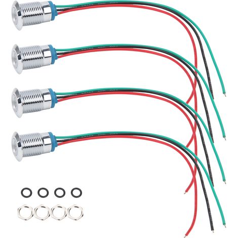 Sätze wasserdichter LED-Anzeigen mit gemeinsamer Anode, 12 mm, 110–220 V, Rot/Grün, für industrielle Steuerung