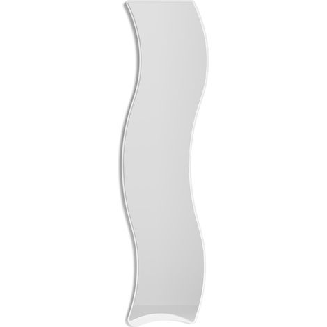 Miroir asymétrique Pleine Longueur 170x45, collection Looker, en MDF plaqué en bois d'hêtre et laqué. Blanc (1/3)