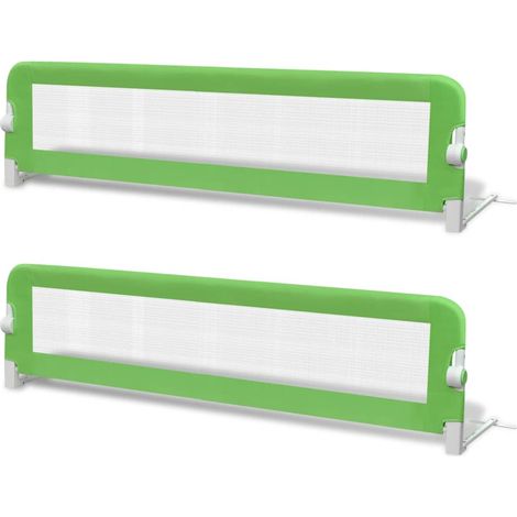 Barrière de lit de sécurité pour tout-petits 2pcs Vert 150x42cm