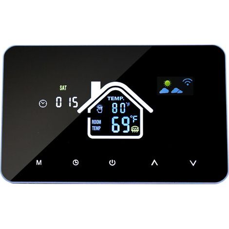 Termostato inteligente WiFi con pantalla táctil, control remoto mediante aplicación, 16 A, rango de temperatura de 5 a 95 ℃, protección IP20/carcasa de PC UL94-V0, dimensiones 132 × 84 × 45 mm (1/5)