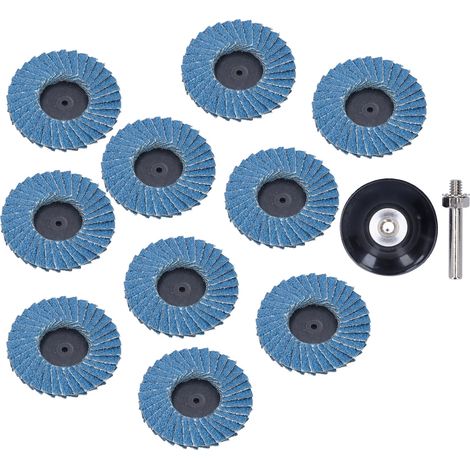 80 mesh torque zirconium steel alumina pneumatic miniature torque flapper wheel, button flaps, 2 inches (50mm), with rubber disc. (1/5)