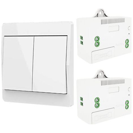 Interrupteur d'éclairage auto-générant sans fil, interrupteur à radiofréquence et récepteur de relais, contrôleur avec fusible, interrupteur cinétique sans batterie (Kit 1 voie 2 clés) (1/5)