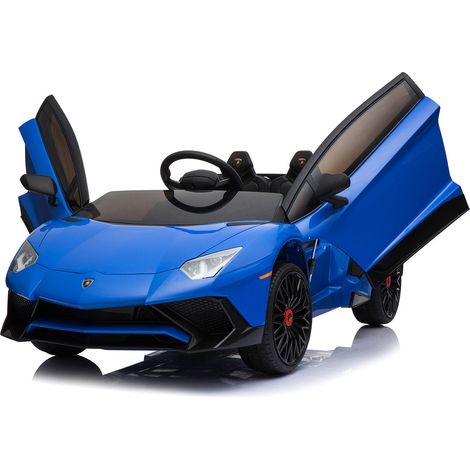 Macchina Elettrica per Bambini 12V con Licenza Lamborghini Aventador Roadster SV Blu