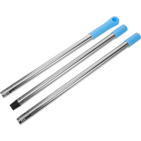Manche de rechange en acier inoxydable pour balai à franges – 3 sections (1/5)