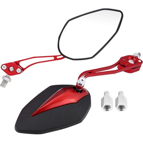 Paire 8mm 10mm universel moto Scooter moto rétroviseur rétroviseurs latéraux rouge (1/5)