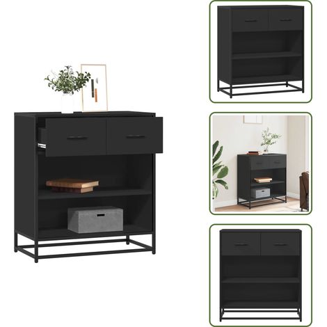 vidaXL Sideboard Schwarz 68x35x76 cm Holzwerkstoff (1/5)