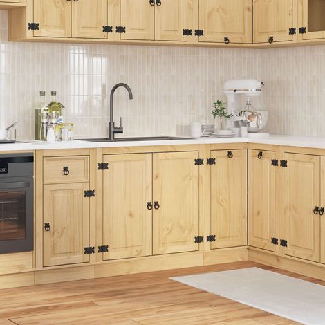 Schrank SKI Honigbraun 80 x 46 x 81 cm Massives Kiefernholz