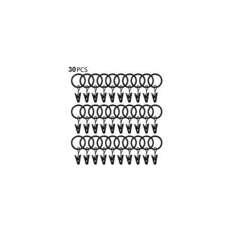 30 Stück. 3,5 mm × 25 mm Durchmesser Mehrzweck-Gardinenclips, Gardinenringe mit Clip (Schwarz) (1/5)