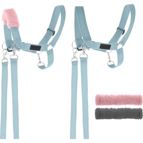 Cavezza per cavallo da hobby, con redini e pelliccia, blu